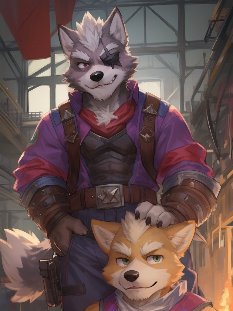 03189-4047570363-(high quality, highres, masterpiece), duo, ((fox mccloud and wolf o'donnell)), ((wolf o'donnell pat fox mccloud head)), head pat.jpg